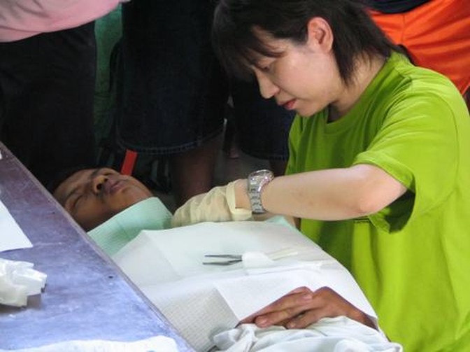 Dental care during an ARMS outreach.